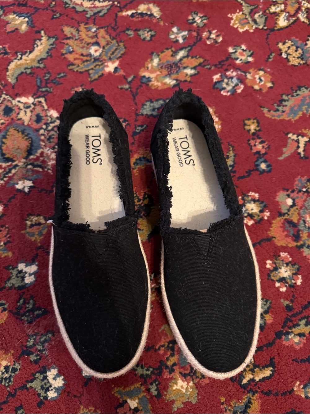 Toms Black Canvas Slip-On Sneakers